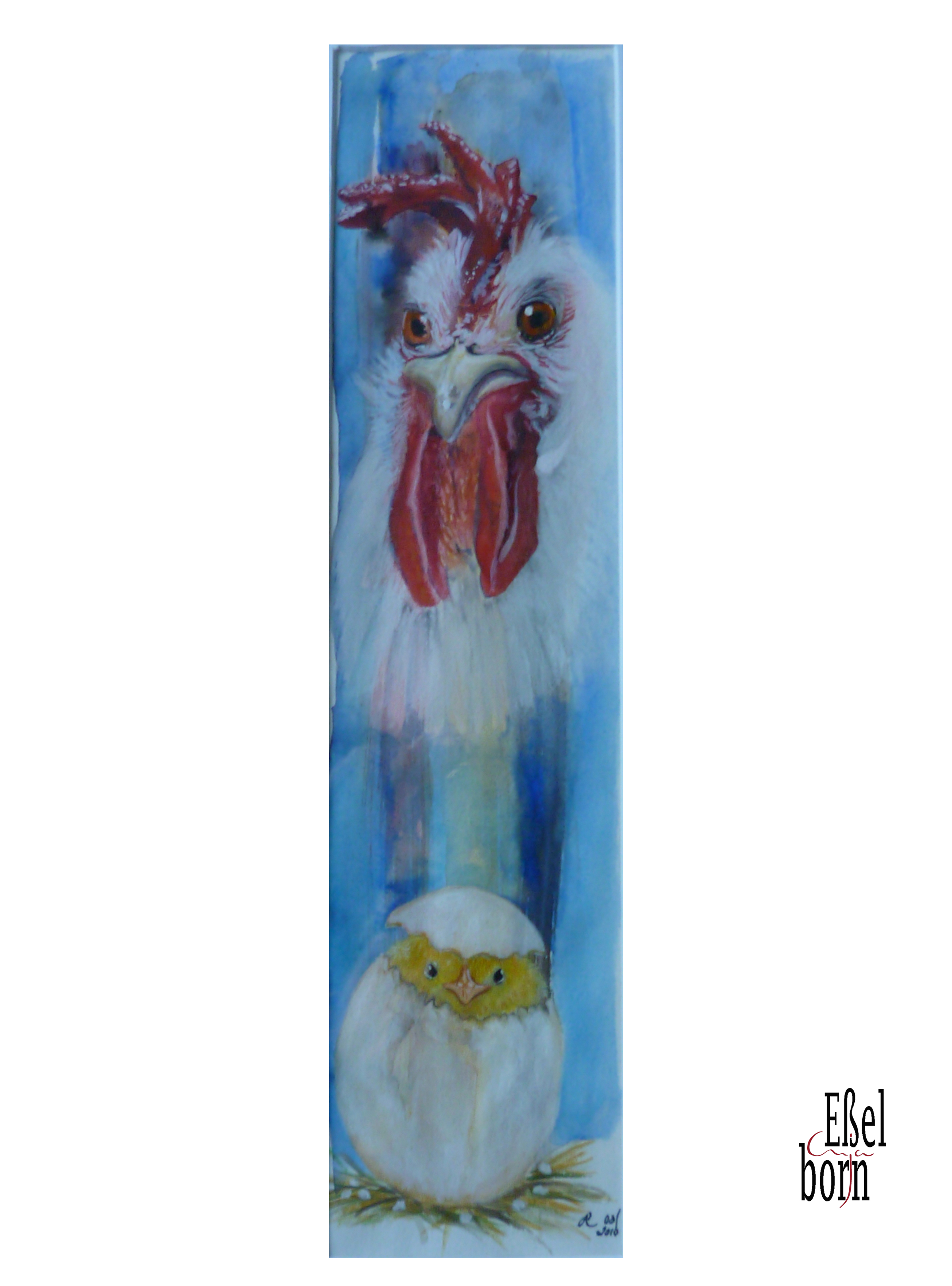 Hahn_+_Ei_Aquarell_2010_30*20