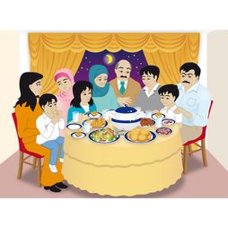 ramadan familie eten huiskamer eettafel