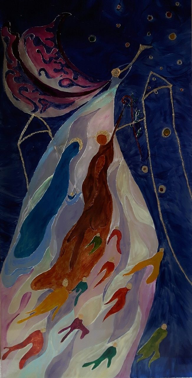 Peinture sur verre destiné à l'exposition de crèches 2019 à Flavigny-sur-Ozerain