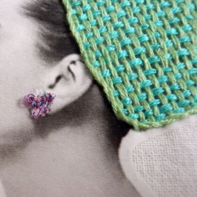 Bestickte Fotos "Audrey" Detail