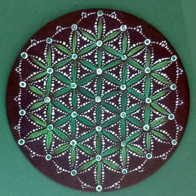 Blume des Lebens, green