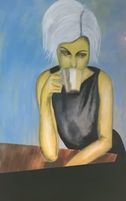 cup of coffee, 80x120cm. akryl