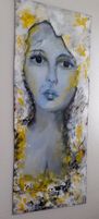 Akryl/kridt på træplade50x120 cm.
