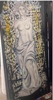 Venus, 110x52cm, akryl, kul og tush.