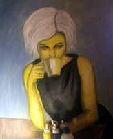 cup of coffee, 80x120cm. akryl