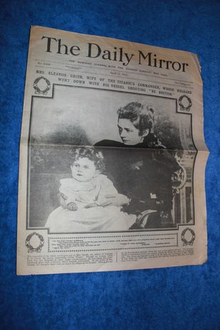 TITANIC
Avis fra The Daily Mirror 22 April 1912.
Avisen er ikke kopi eller reprint,men Orginal fra 1912.