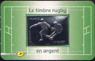 Le Timbre rugby en argent