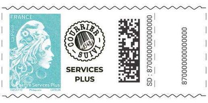 Type Marianne l'engagée - LETTRE SERVICES PLUS ROULETTE