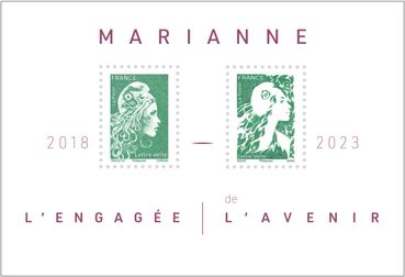 BLOC LETTRE VERTE MARIANNE L’ENGAGÉE – MARIANNE DE  L’AVENIR