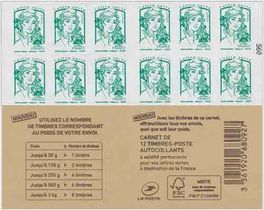 Carnet Couverture : pub nouveaux tarifs lettre verte France