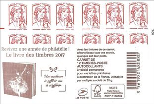 Carnet Le livre des timbres 2017