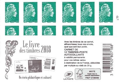 Le livre des timbres 2018