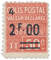 COLIS POSTAL Valeur Déclarée jusqu'à 500 Francs