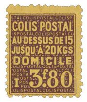 COLIS POSTAL AU DESSUS DE 15 JUSQU'À 20 KGS DOMICILE