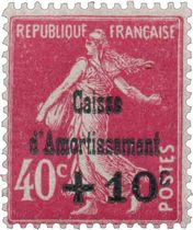 Caisse d'Amortissement - type semeuse lignée / surchargé
