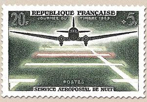 JOURNÉE DU TIMBRE 1959 SERVICE AÉROPOSTAL DE NUIT