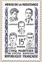 CINQ MARTYRS DU LYCÉE BUFFON J. ARTHUS J. BAUDRY P. BENOÎT P. GRELOT L
