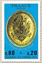 JOURNÉE DU TIMBRE 1975 PLAQUE DE FACTEUR