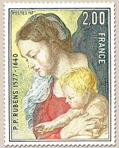 P. P. RUBENS 1577-1640 LA VIERGE A L'ENFANT