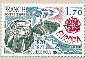 EUROPA CEPT BOULE DE MOULINS 1870-1871 PARIS BRAY-SUR-SEINE