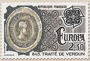 EUROPA CEPT 843. TRAITÉ DE VERDUN KAROLUS CRATIA DI REX