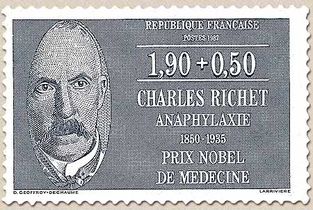 CHARLES RICHET ANAPHYLAXIE 1850-1935 PRIX NOBEL DE MÉDECINE