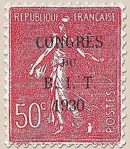 CONGRES DU B.I.T. 1930 - type semeuse lignée / surchargé