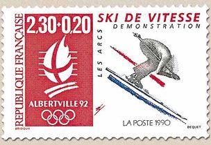 ALBERTVILLE 92 SKI DE VITESSE DÉMONSTRATION LES ARCS