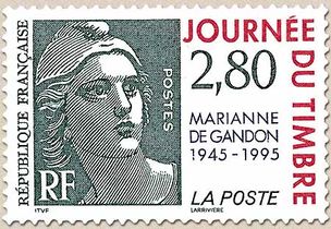 JOURNÉE DU TIMBRE MARIANNE DE GANDON 1945-1995