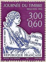 JOURNÉE DU TIMBRE MOUCHON 1902 DROITS DE L'HOMME