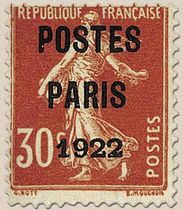 1922 POSTES PARIS