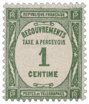 RECOUVREMENTS TAXE A PERCEVOIR 1 CENTIME