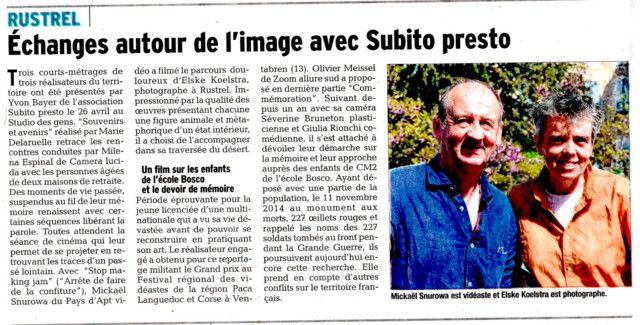 Vaucluse matin 2 mai 2015 -