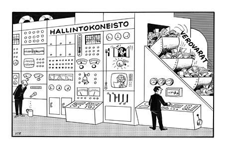 Byrokratiakuva Veronmaksaja-lehdessä 1977