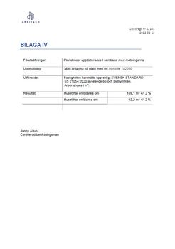 Areamätning - Intyg