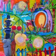 En ny början/A New Beginning. Akryl på duk 98x100 cm