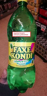 Faxe kondi ananas sodavand indeholder Aspartam