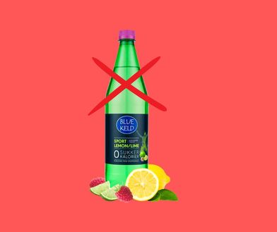 Bluekeld lemon-lime-jordbær sukkerfri med Aspartam