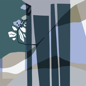 ‘Summer days drifting away’ 2, grafisk kunst print 90 x 90 cm 