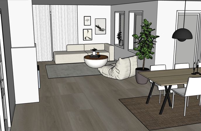 3D tegning stue