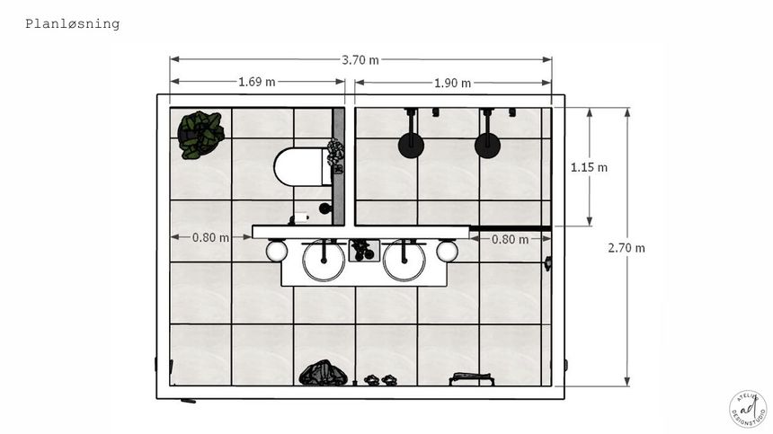 Plantegning hovedbad