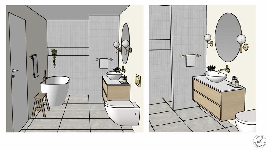3D tegning bad underetasje