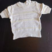 BT152 strikket hvid bluse med gul