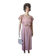 DK242 Rosa blondekjole fra 60erne
