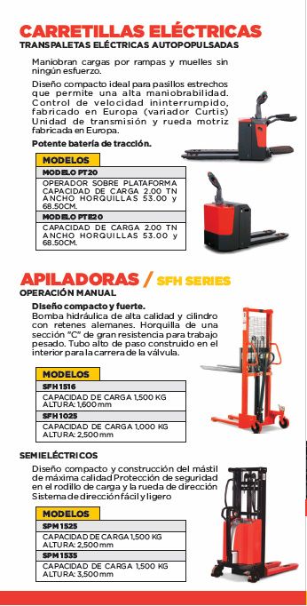 CARRETILAS Y APILADORAS MANUALES Y ELECTRICAS