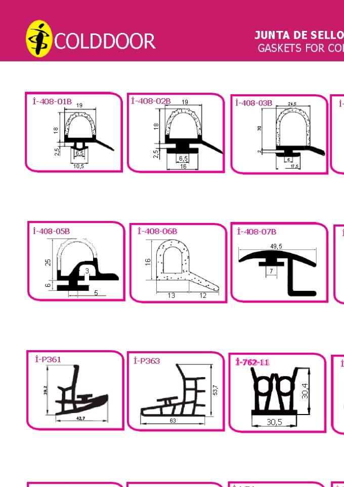 SELLOS Y EMPAQUETADURAS PARA HOJAS DE PUERTAS AISLADAS