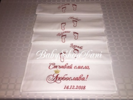 Платно за прощъпулник 30.00 лв  Срок до 3 дни Платно пътечка за ПРОЩЪПУЛНИК ПРОХОЖДАНЕ
Персонализирана бродерия сублимация
Онлайн поръчки детски магазин
#платно #пътечка #за #прощъпулник #прохождане #персонализирана #бродерия #сублимация #онлайн #поръчки #детски #магазин #платнозапрохождане #платнопрохождане