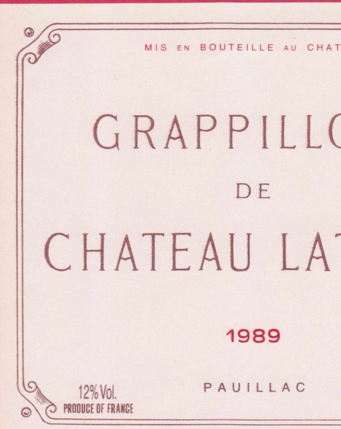 GRAPILLONS DE CHATEAU LATOUR - 1989 - PAUILLAC - 