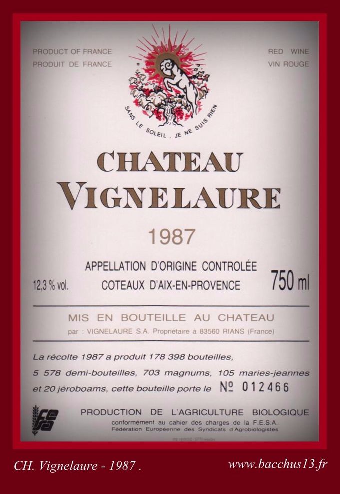CH. Vignelaure - 1987 -