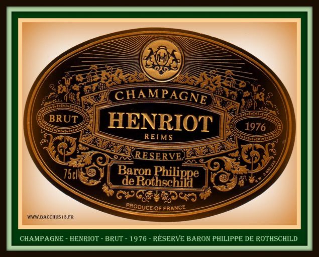 CHAMPAGNE HENRIOT - Millésimée - 1976 - BRUT - Réserve BARON PHILIPPE DE ROTHSCHILD -